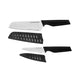 2-Piece Santoku Knife Set - High Carbon Stainless Steel Blades with Ergonomic Handles, Matching Blade Guards, Japanese Style Kitchen Knives