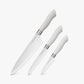 EcoCut 3 Piece Kitchen Knife Set With Blade Guards, Grey